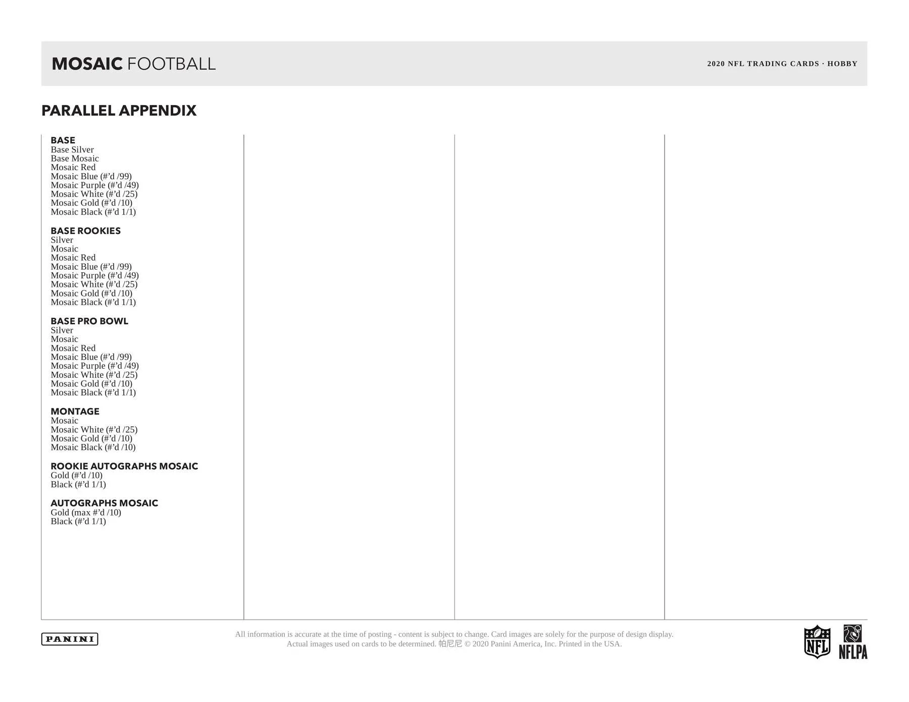2020 Panini Mosaic Football Hobby Box