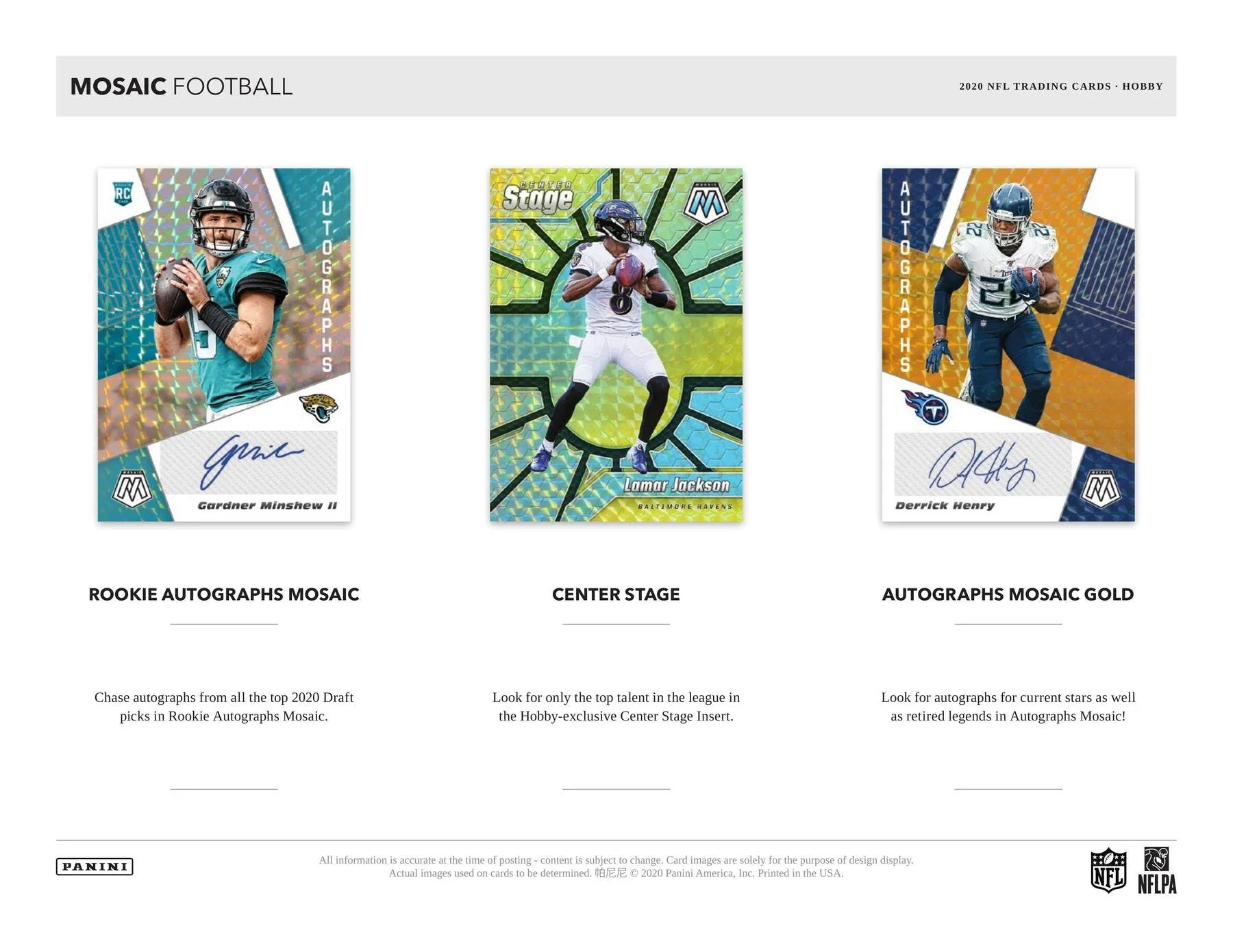 2020 Panini Mosaic Football Hobby Box