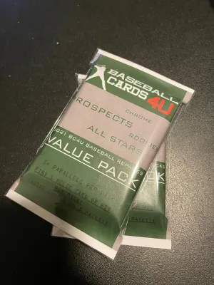 2021 BC4U Repacks VALUE PACK - 25 Cards - 1 Hit per pack - Prospects, Bowman, Chrome - HUGE VALUE!