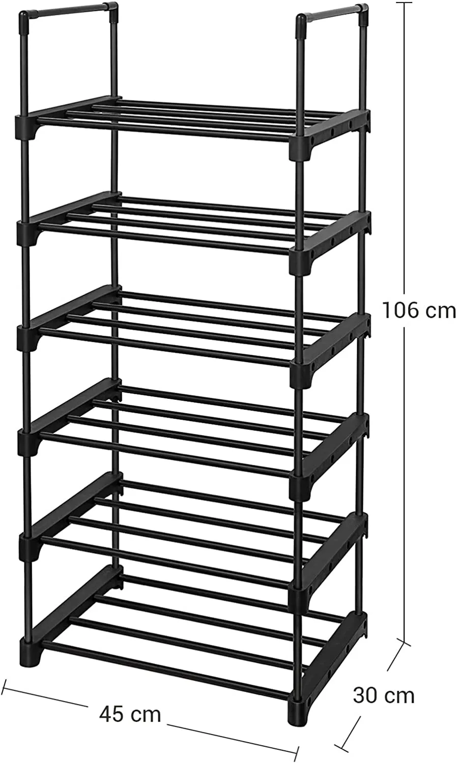6-Tier Shoe Rack Iron Shoe Storage DIY Organiser