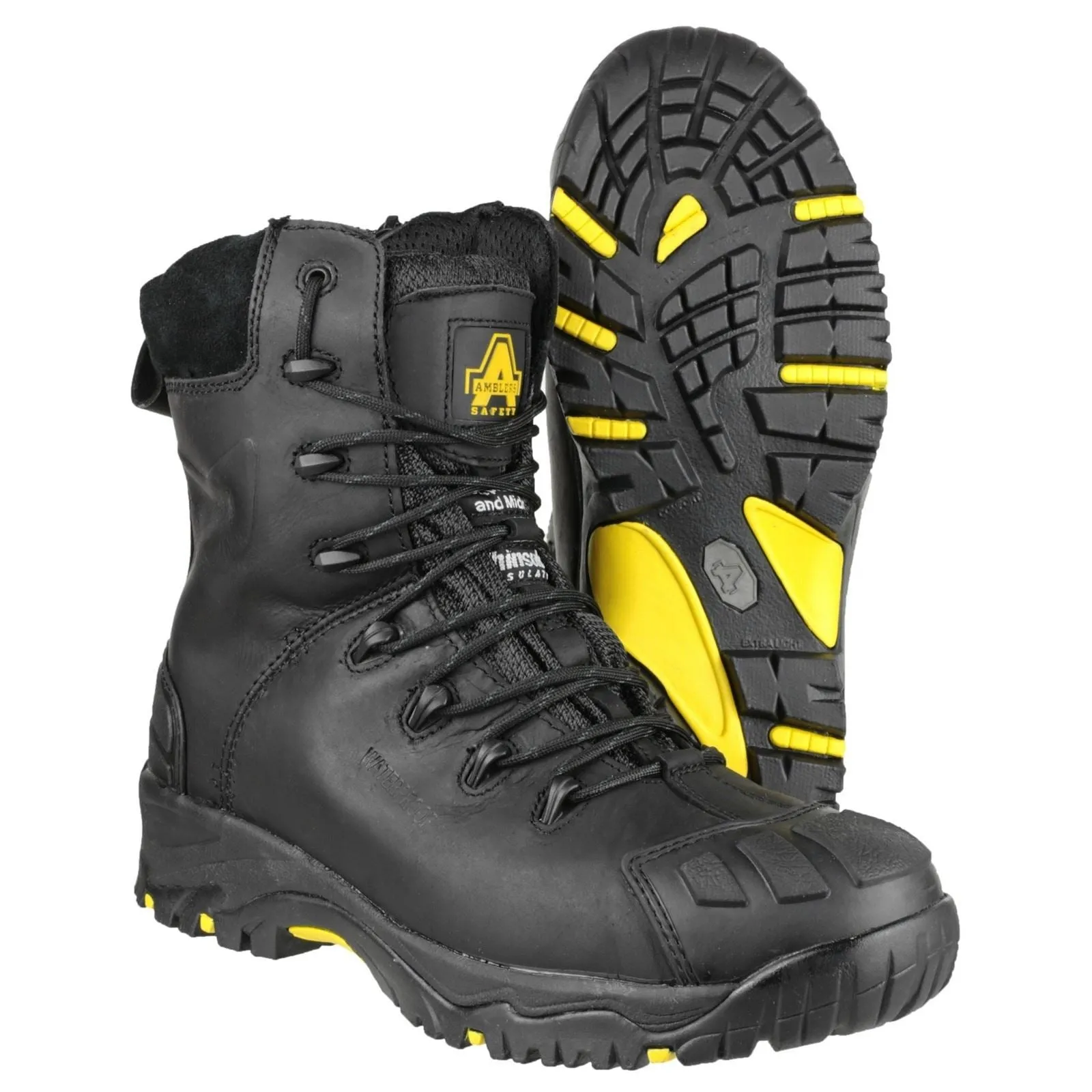 Amblers Women Boots - FS999 Hi Leg Safety Boot With Side Zip in Black, 3-14