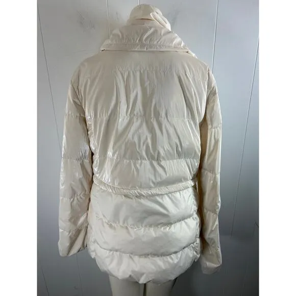 ATHLETA X Allyson Felix Downtown Metallic Legend cream Puffer Coat. Size M.
