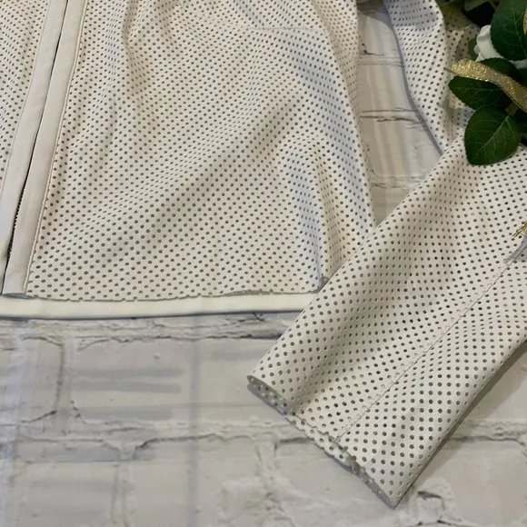 Bailey 44 White Faux Leather Perforated Jacket