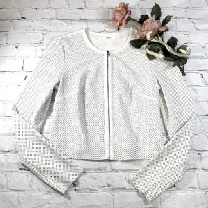 Bailey 44 White Faux Leather Perforated Jacket