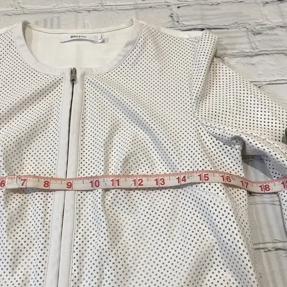 Bailey 44 White Faux Leather Perforated Jacket