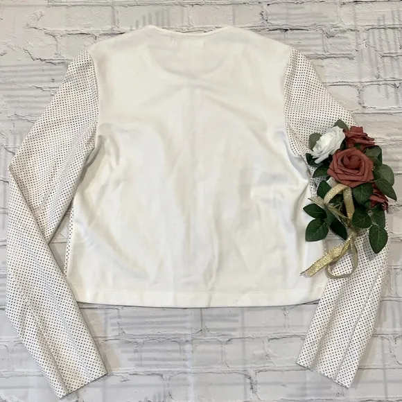 Bailey 44 White Faux Leather Perforated Jacket