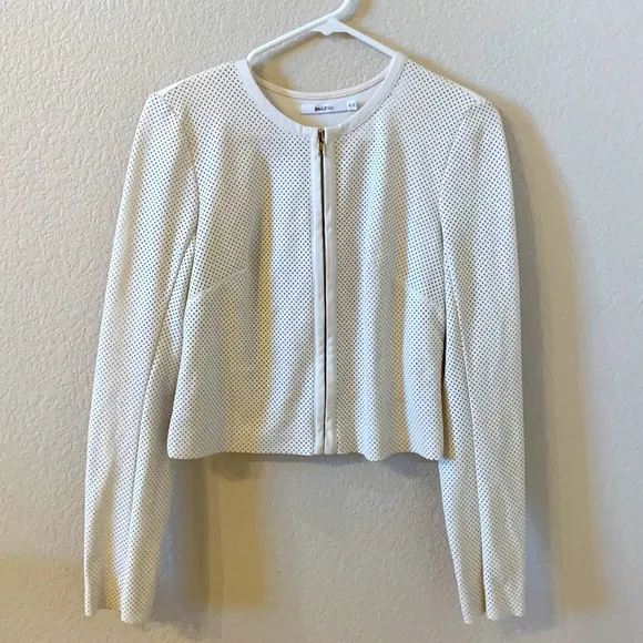 Bailey 44 White Faux Leather Perforated Jacket