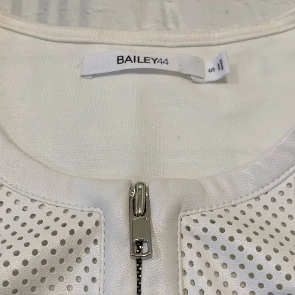 Bailey 44 White Faux Leather Perforated Jacket