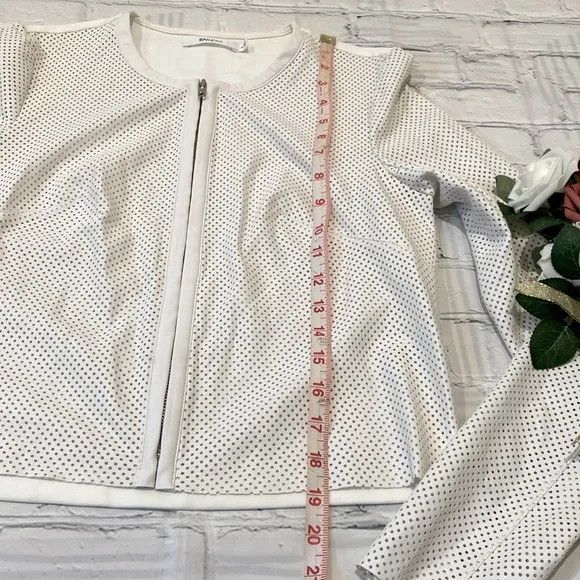 Bailey 44 White Faux Leather Perforated Jacket