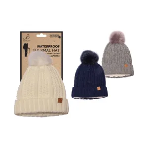 Bartleby Ladies Waterproof Sherpa Lined Bobble Hat