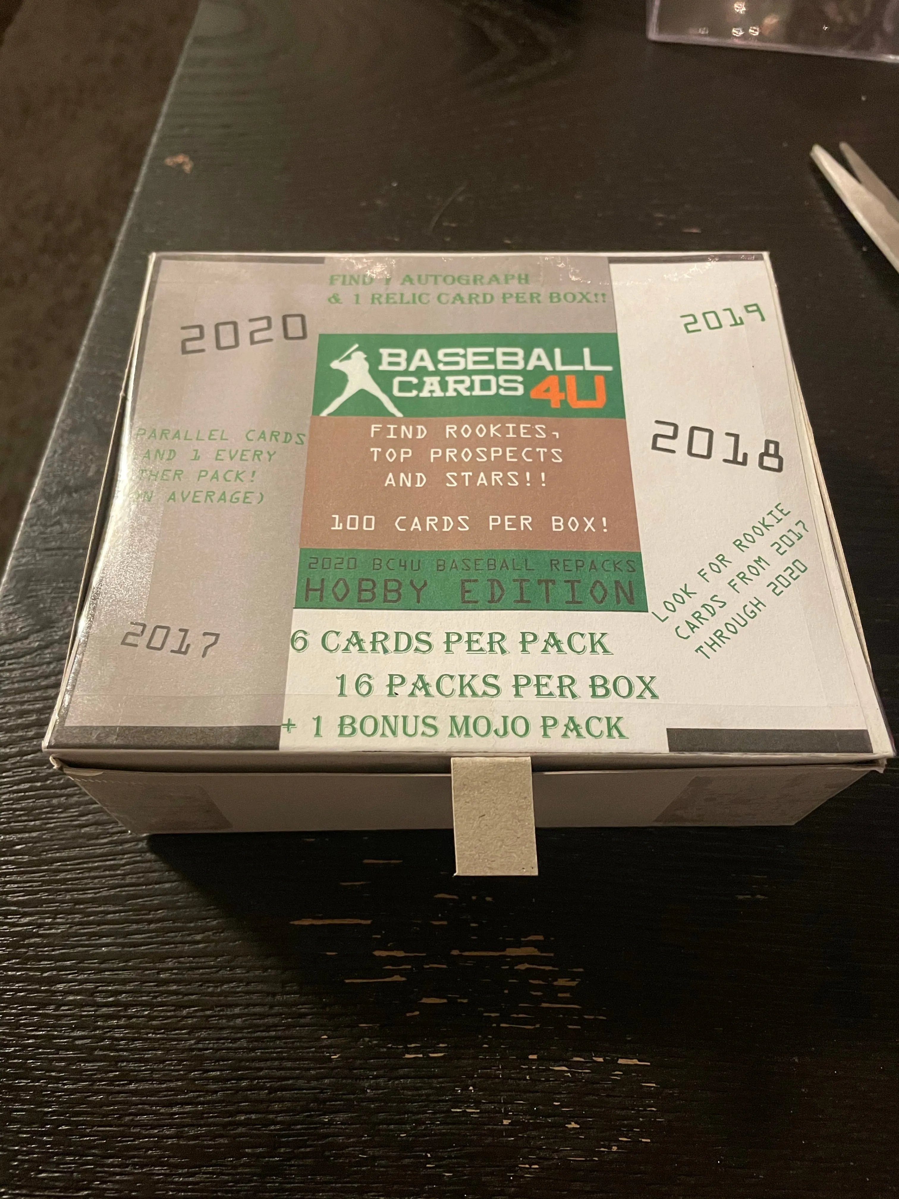BASEBALL CARDS 4U MYSTERY REPACK HOBBY BOX - 2 HITS PER BOX - 16 PACKS   BONUS PACK