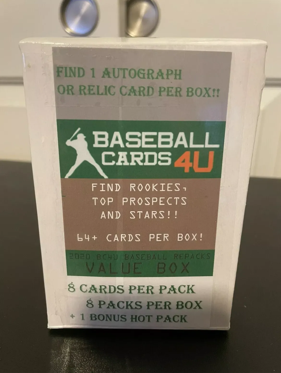 BASEBALL CARDS 4U MYSTERY REPACK MINI HOBBY BOX - 1 HIT PER BOX - 8 PACKS   BONUS PACK