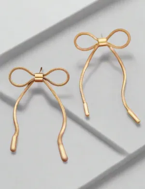 Bella Gold Bow Earrings | Water Resistant