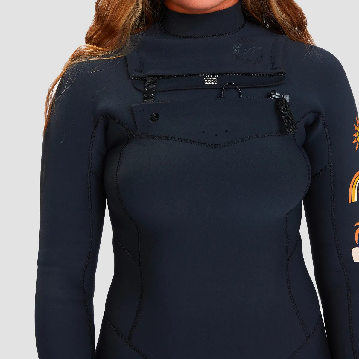 Billabong 3/2mm Salty Dayz Natural 2022 Chest Zip Wetsuit Black Tide - Womens