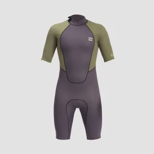 Billabong Intruder 2/2mm Back Zip Shorty Wetsuit Antique Black