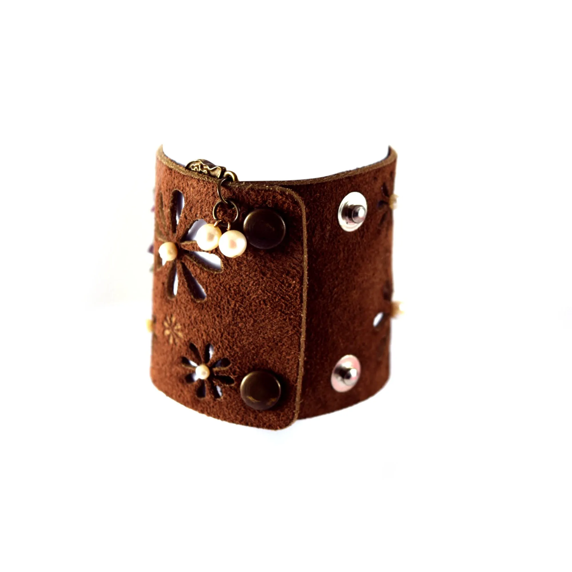 Brown leather bracelet