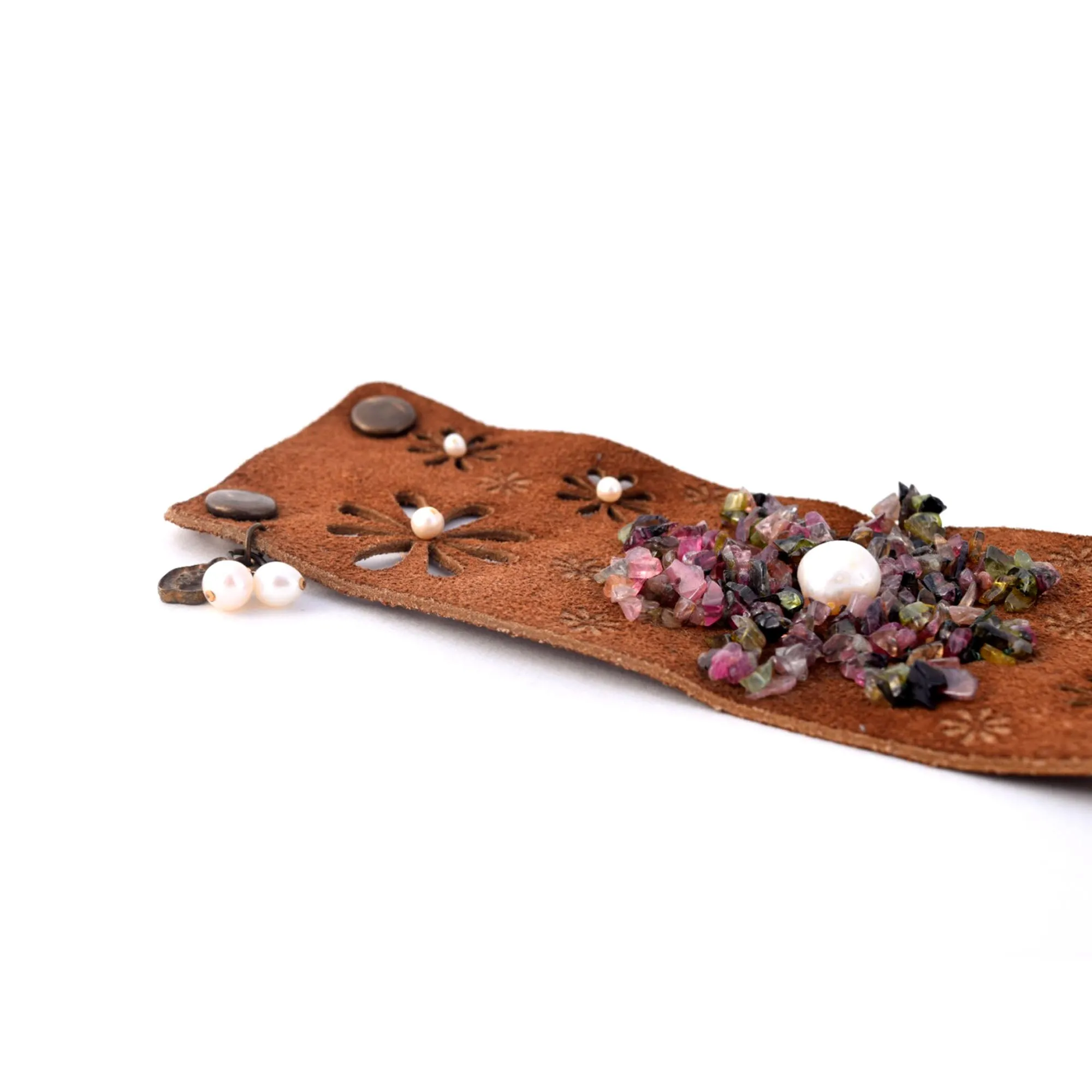 Brown leather bracelet