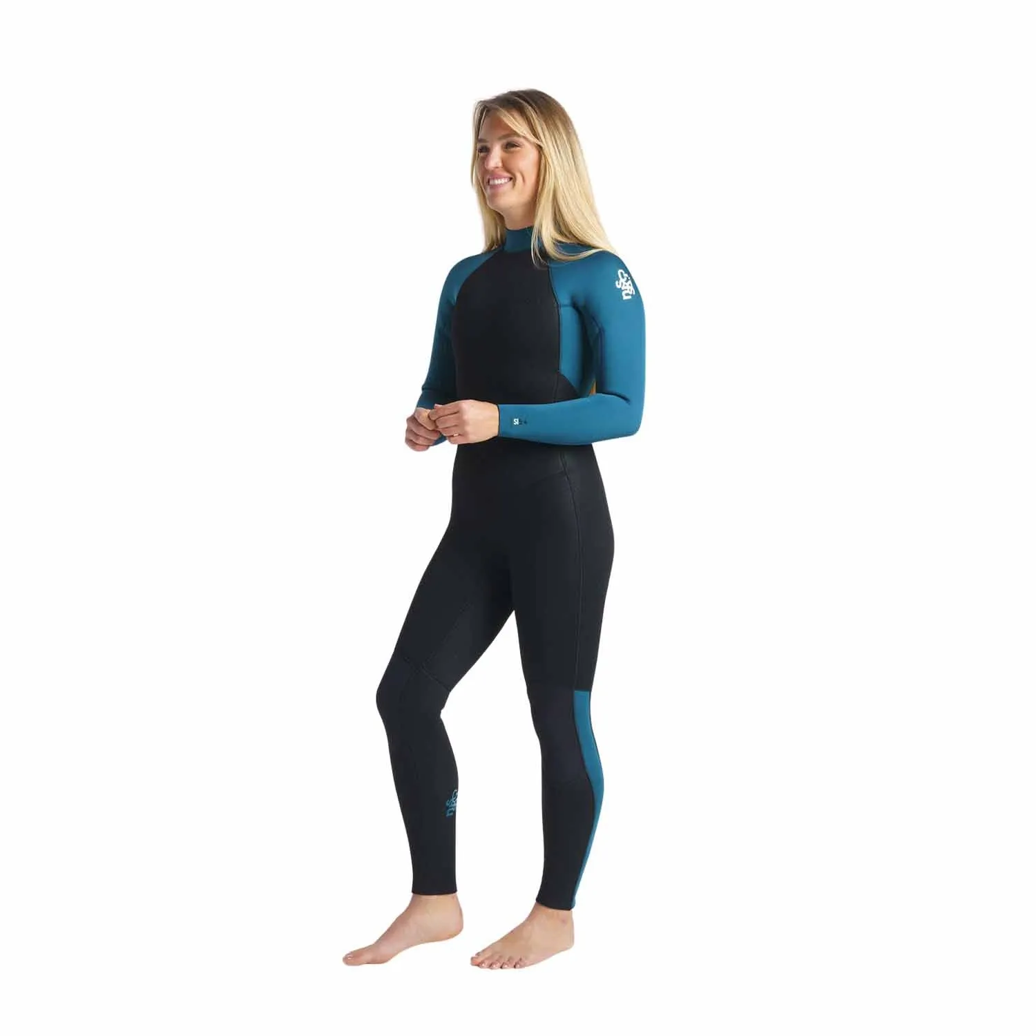 C-Skins Women Surflite 5/4/3 Back Zip Steamer Blue Black