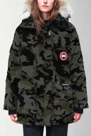 Canada Goose Expidition Parka in Camo Print with Fur Trim Hood