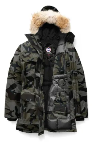 Canada Goose Expidition Parka in Camo Print with Fur Trim Hood