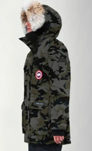 Canada Goose Expidition Parka in Camo Print with Fur Trim Hood