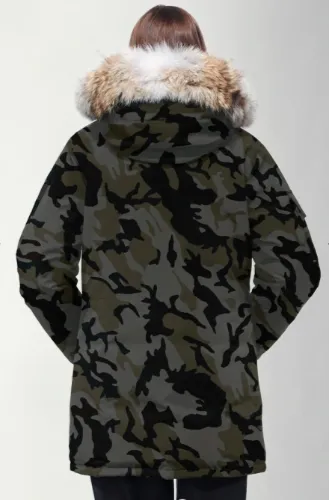 Canada Goose Expidition Parka in Camo Print with Fur Trim Hood