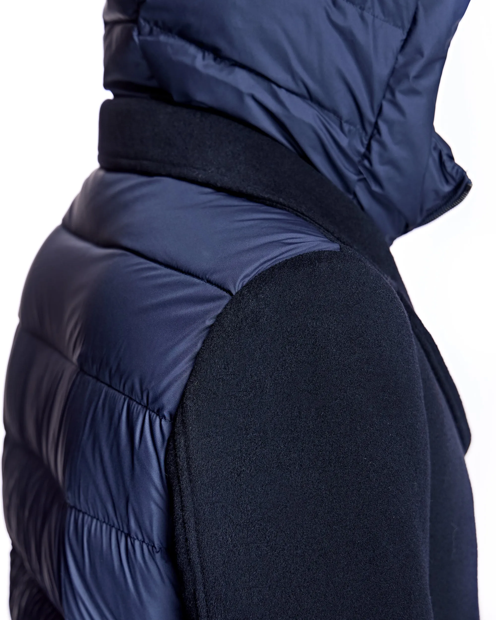 Cashmere Blend and Puffer Hooded Coat