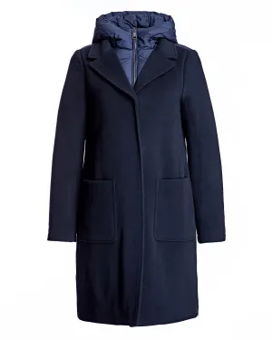 Cashmere Blend and Puffer Hooded Coat