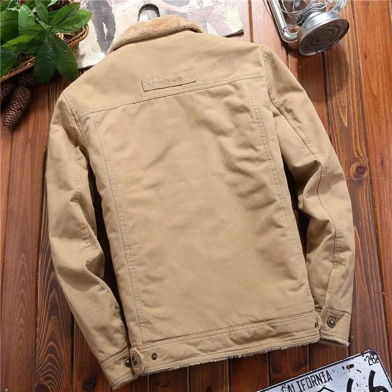 Casual Man Fleece Thick Warm Windbreaker Jacket