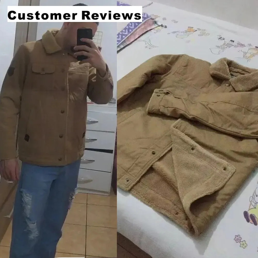 Casual Man Fleece Thick Warm Windbreaker Jacket
