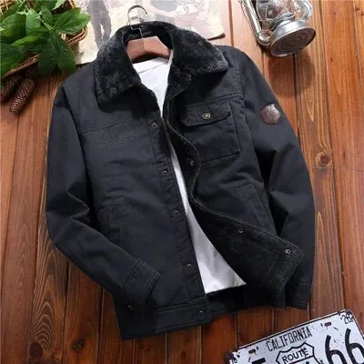 Casual Man Fleece Thick Warm Windbreaker Jacket