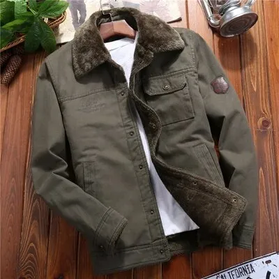 Casual Man Fleece Thick Warm Windbreaker Jacket