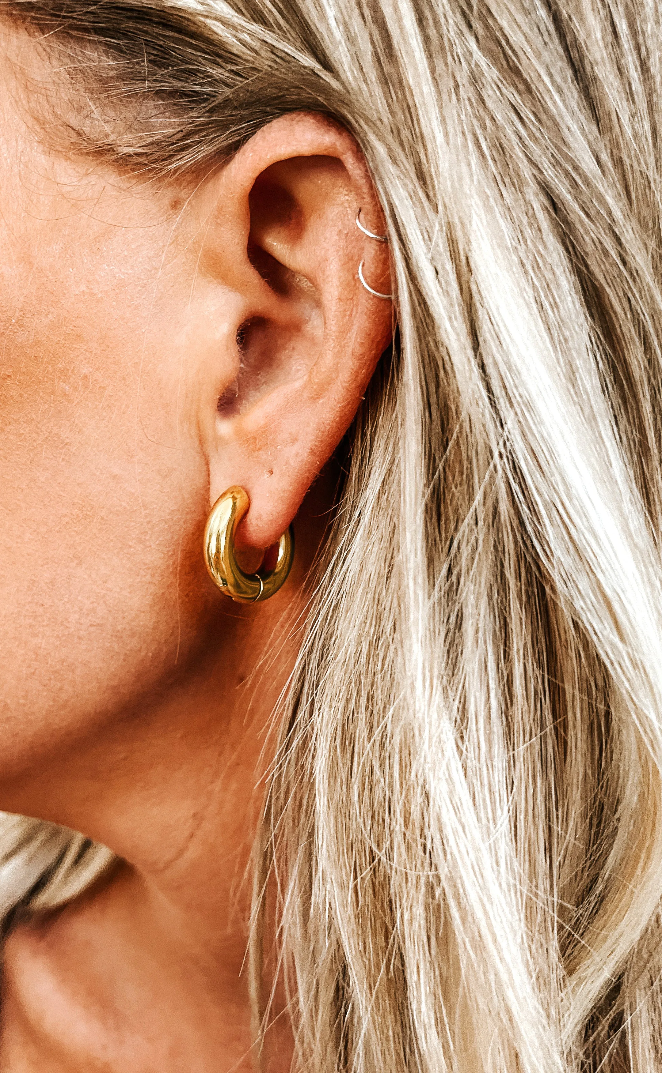 Chunky Gold Huggie Hoops
