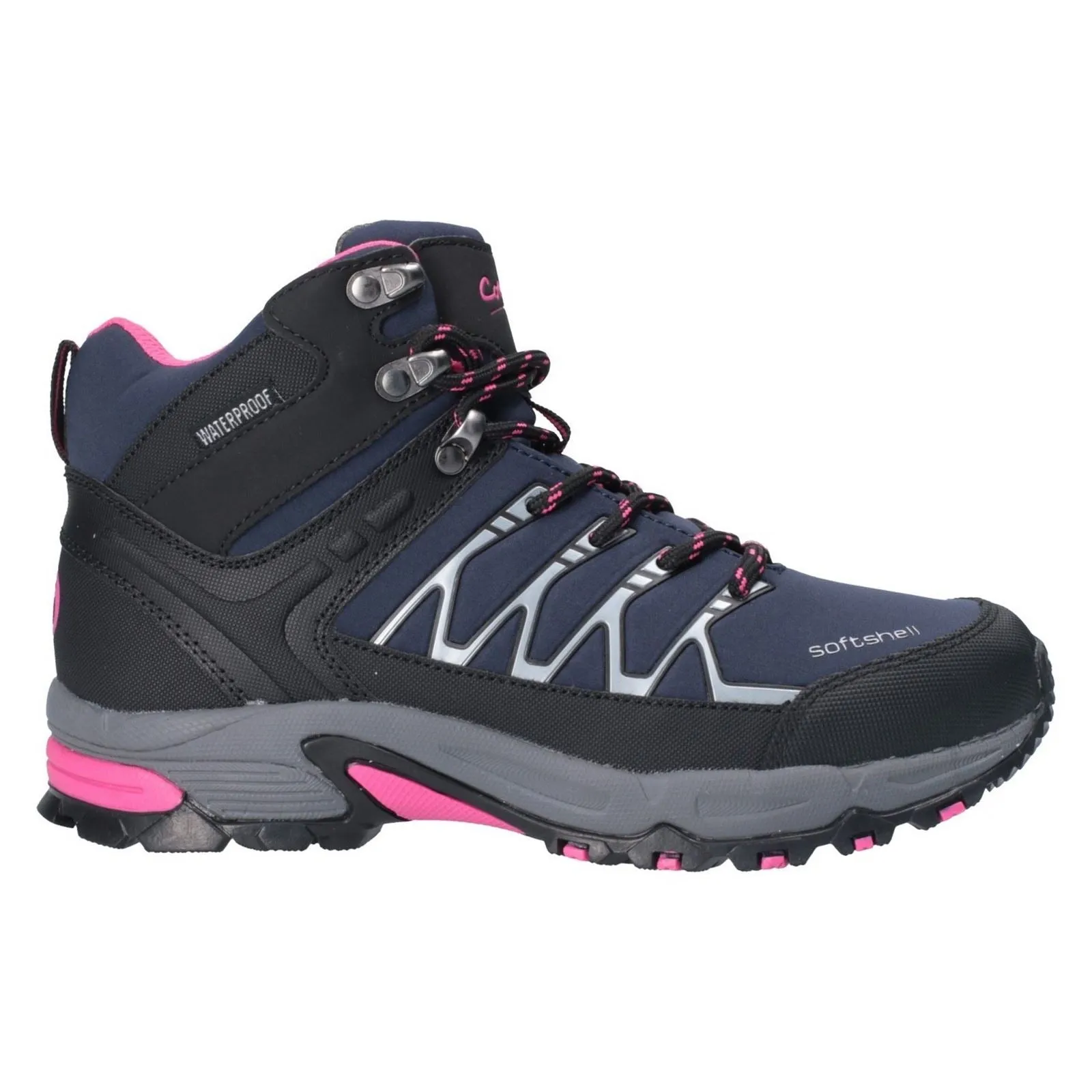 Cotswold Women Hiking Boots - Abbeydale Mid Hiker in Navy/Black/Fuchsia, 3-8