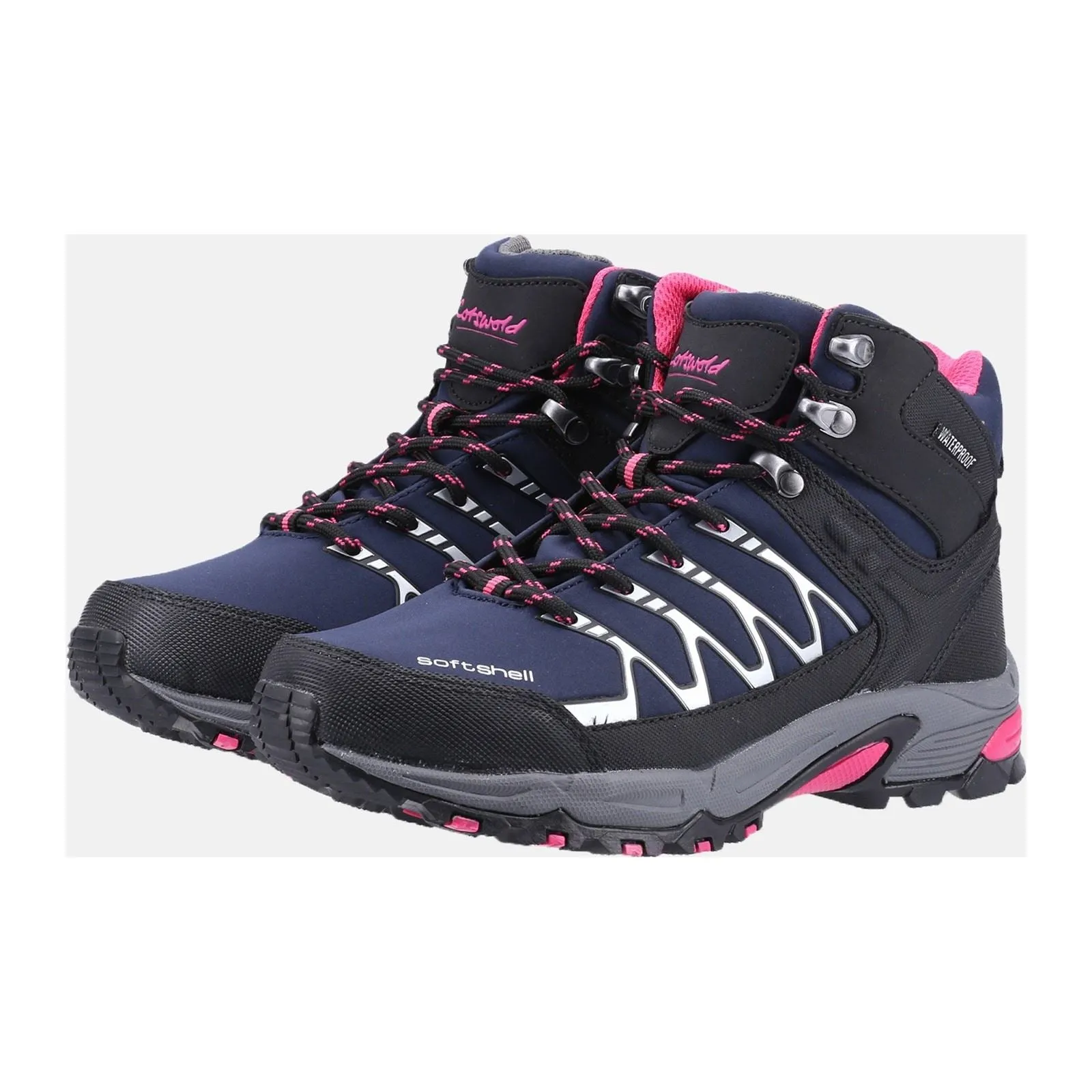Cotswold Women Hiking Boots - Abbeydale Mid Hiker in Navy/Black/Fuchsia, 3-8