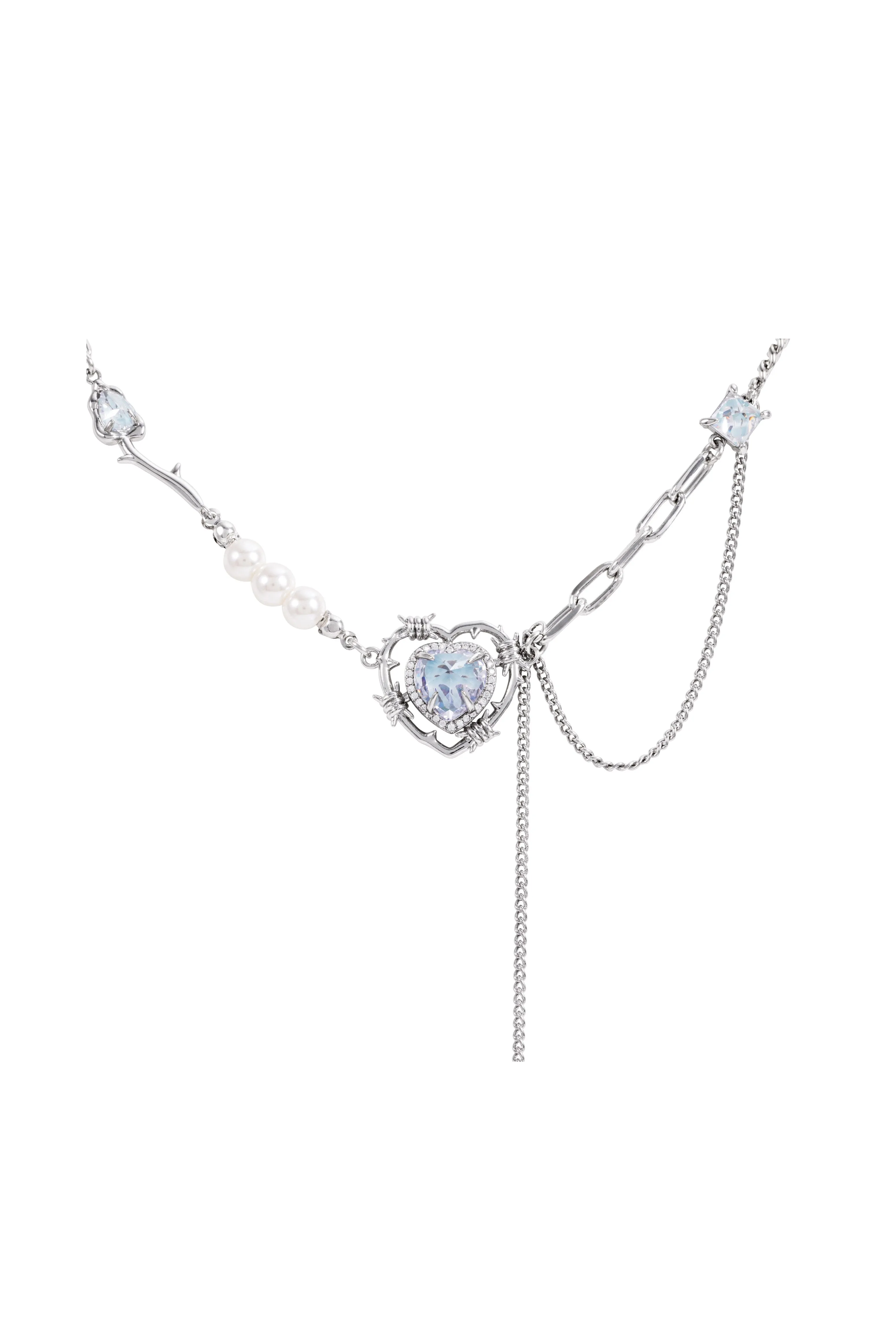 CRYSTALE NECKLACE SILVER