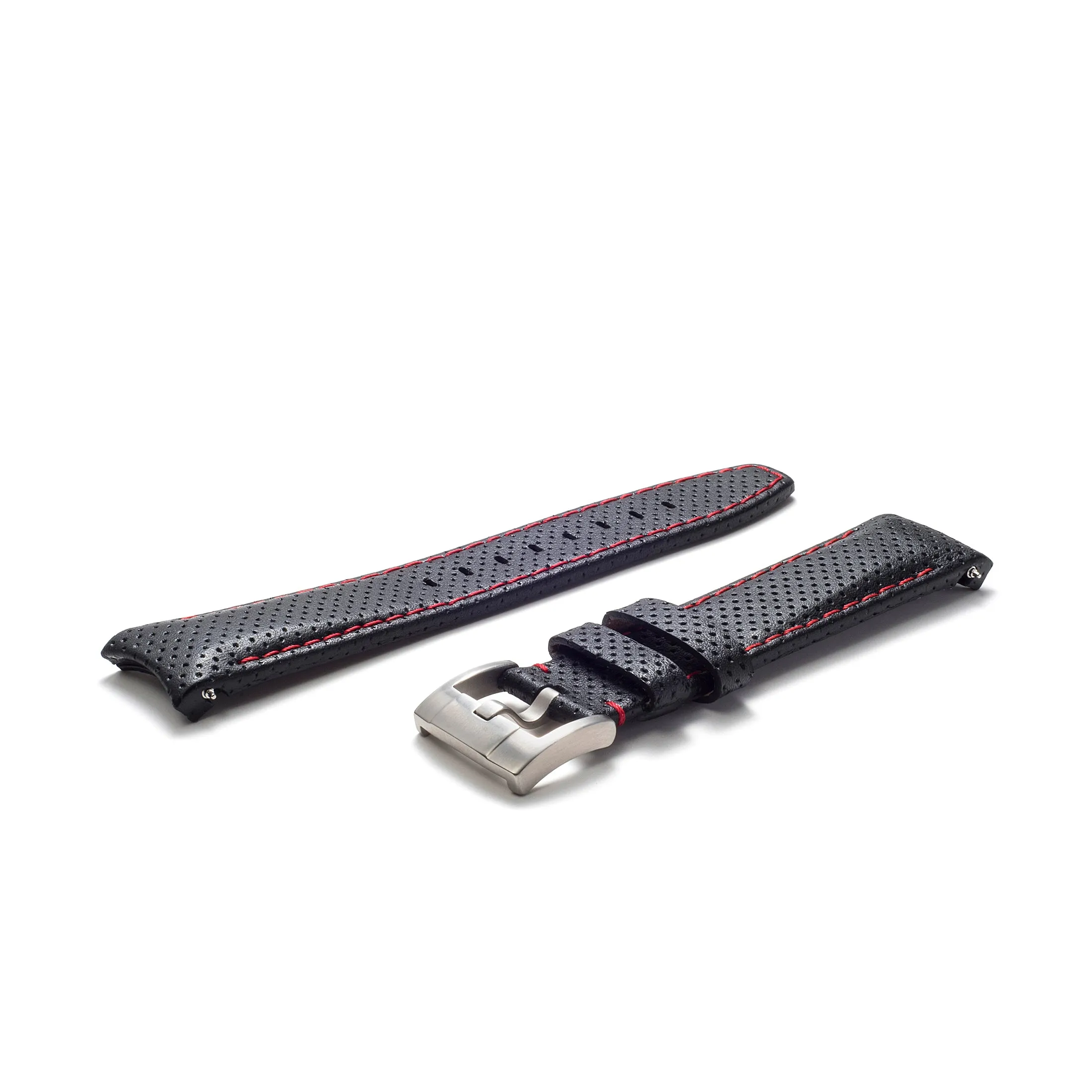 Curved End Racing Leather Strap for Rolex GMT Master I & II with Tang Buckle