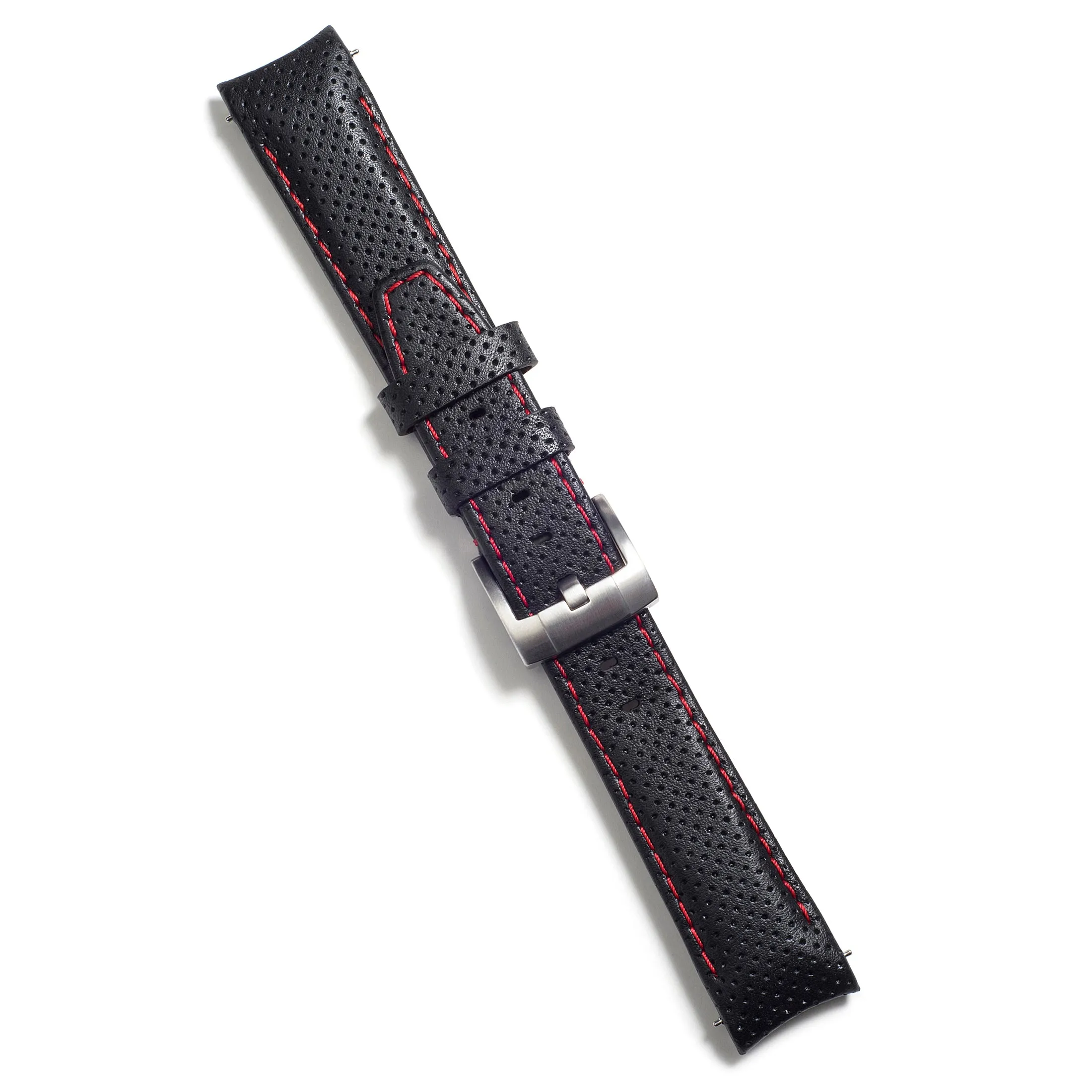 Curved End Racing Leather Strap for Rolex Submariner Ceramic with Tang Buckle