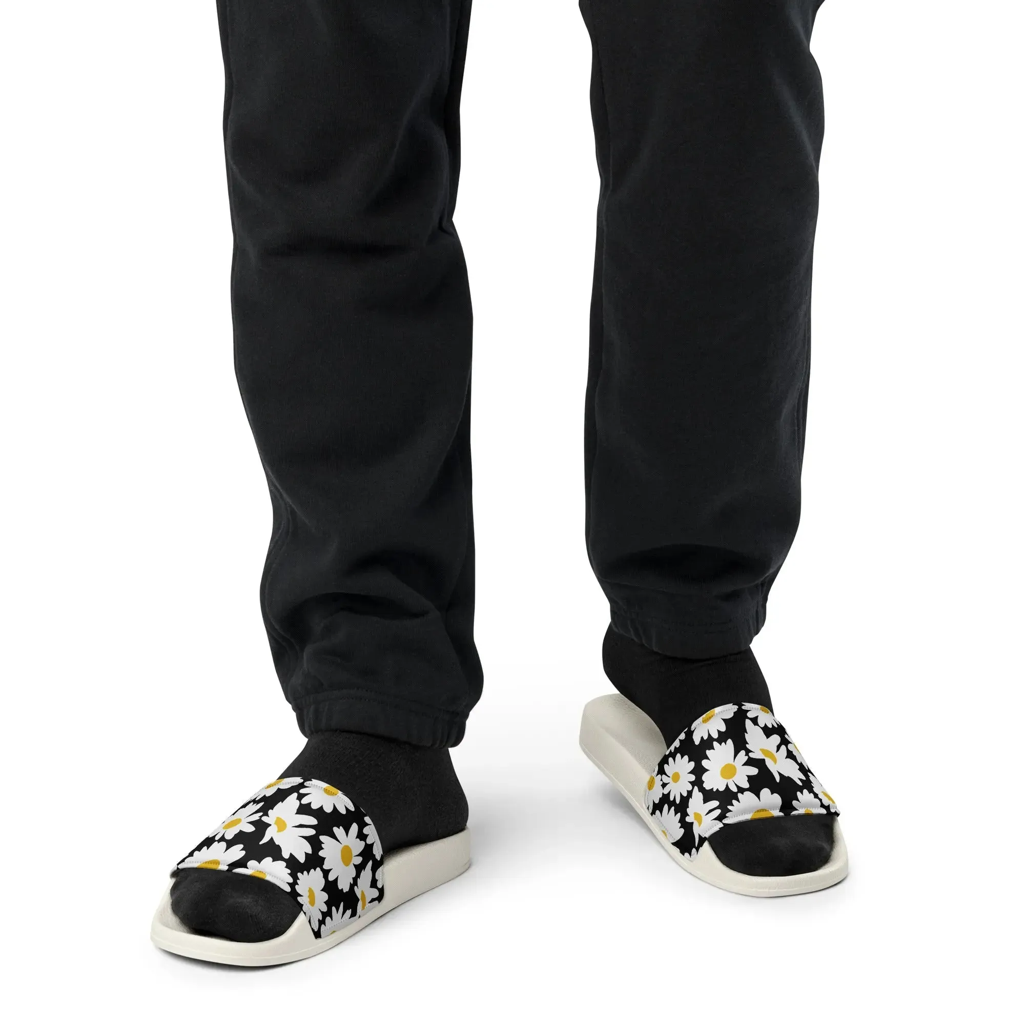 Daisy Pattern Men's Slides