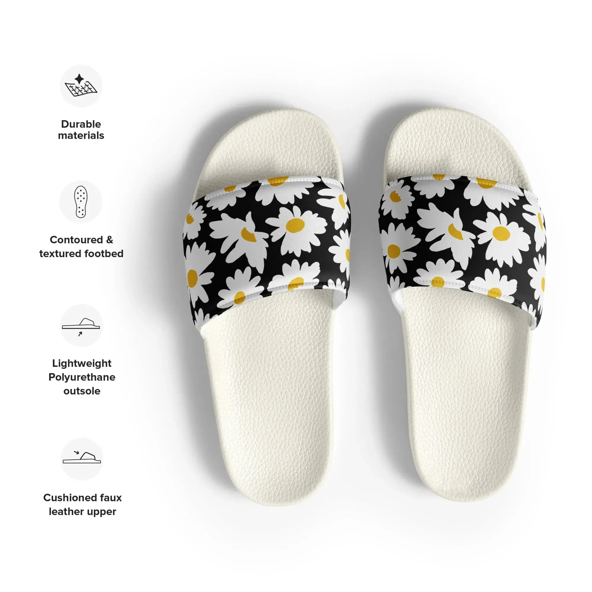 Daisy Pattern Men's Slides