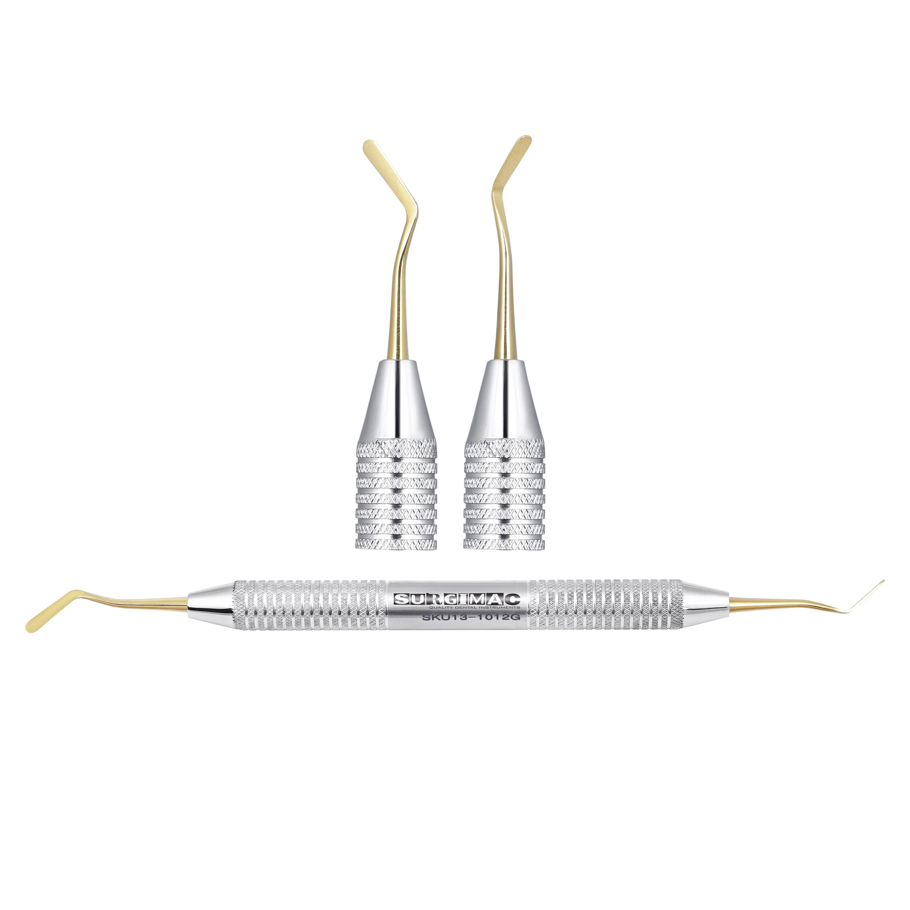 Dental Composite Filling Instrument # 6 - Condenser and Paddle Double Ended - Gold Tips