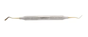Dental Composite Filling Instrument # 6 - Condenser and Paddle Double Ended - Gold Tips
