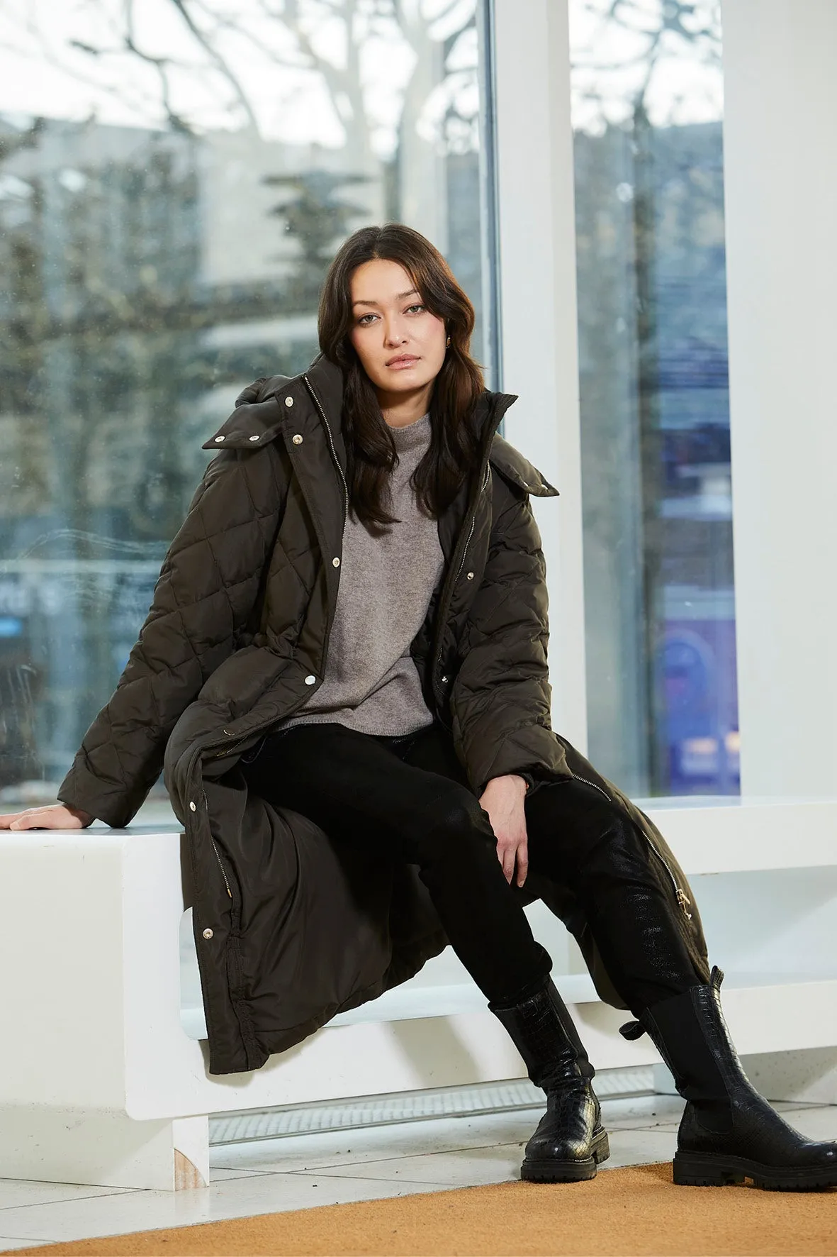 Dina dunjakke - Brown army
