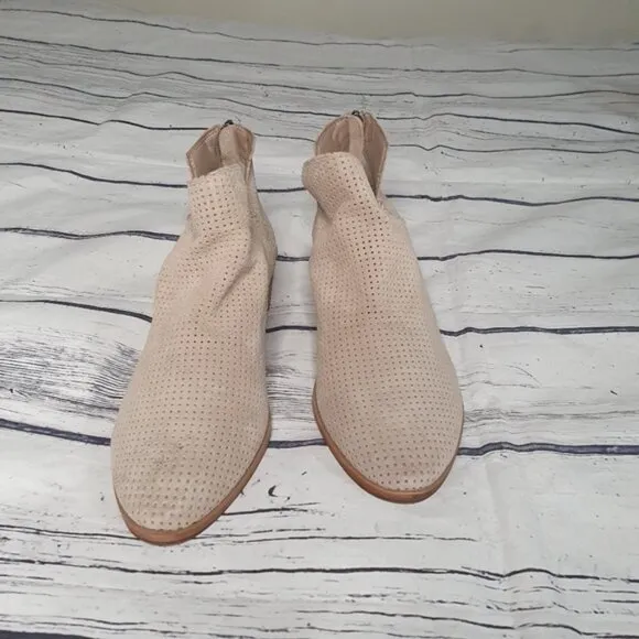 Dolce Vita Kaley Leather Taupe Suede Bootie Taupe Size 9.5