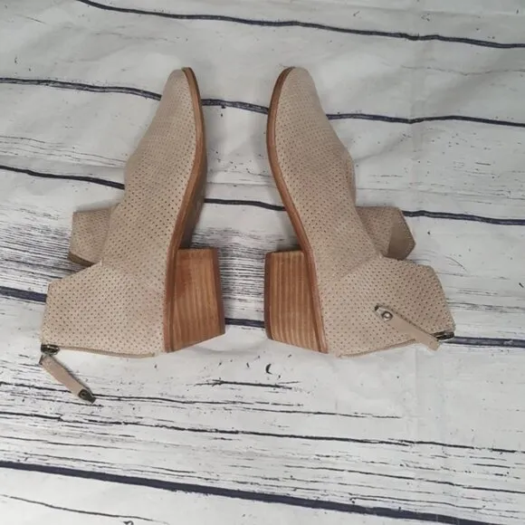 Dolce Vita Kaley Leather Taupe Suede Bootie Taupe Size 9.5