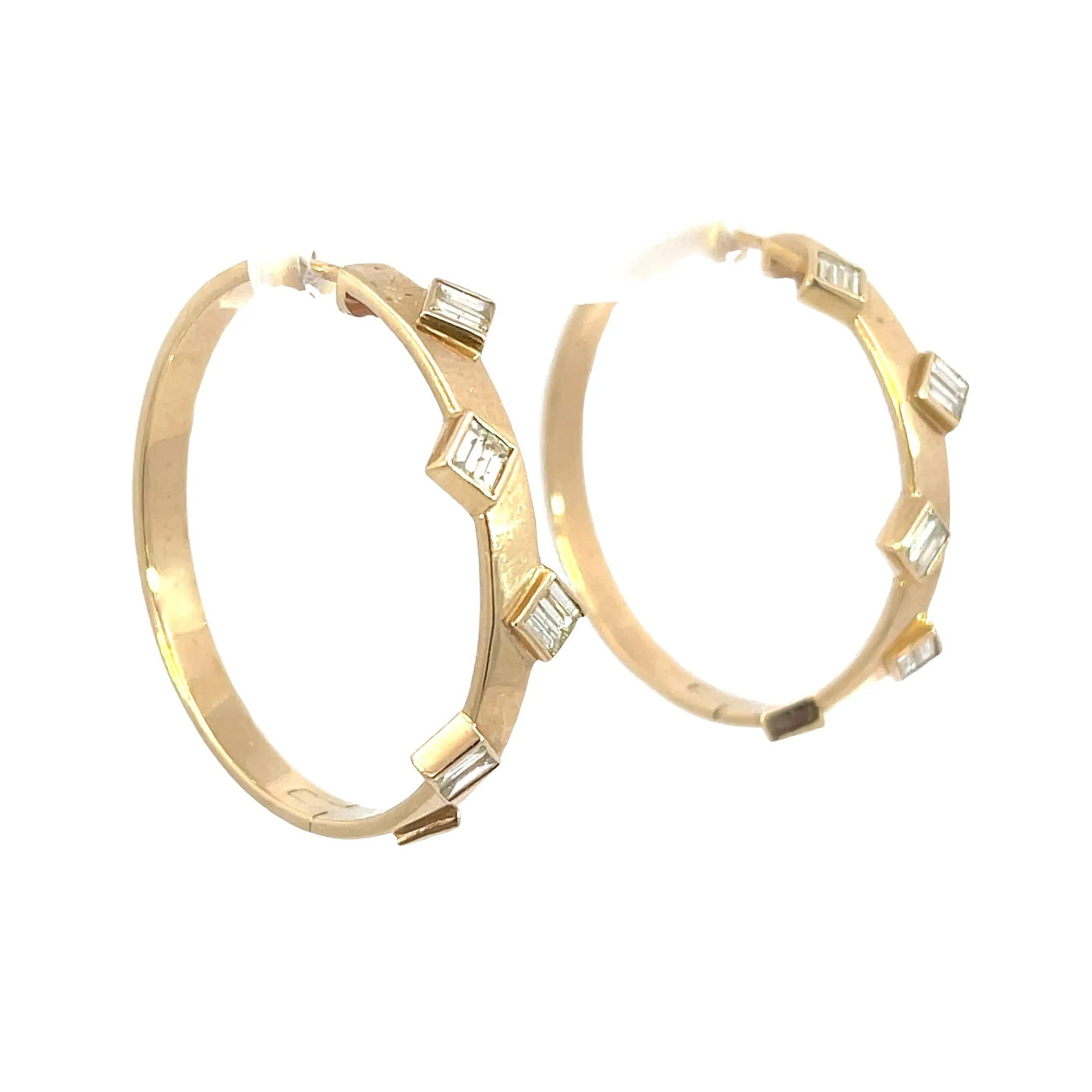 Double Baguette Hoops