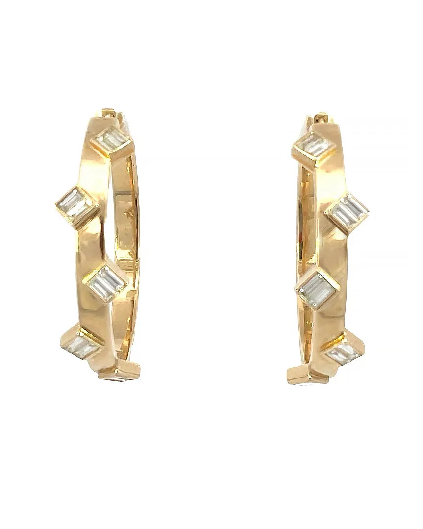 Double Baguette Hoops