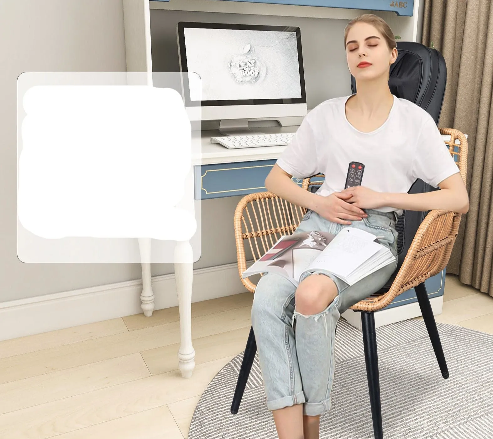 Electric vibrate back massager Pad body shoulder Heating massage chair