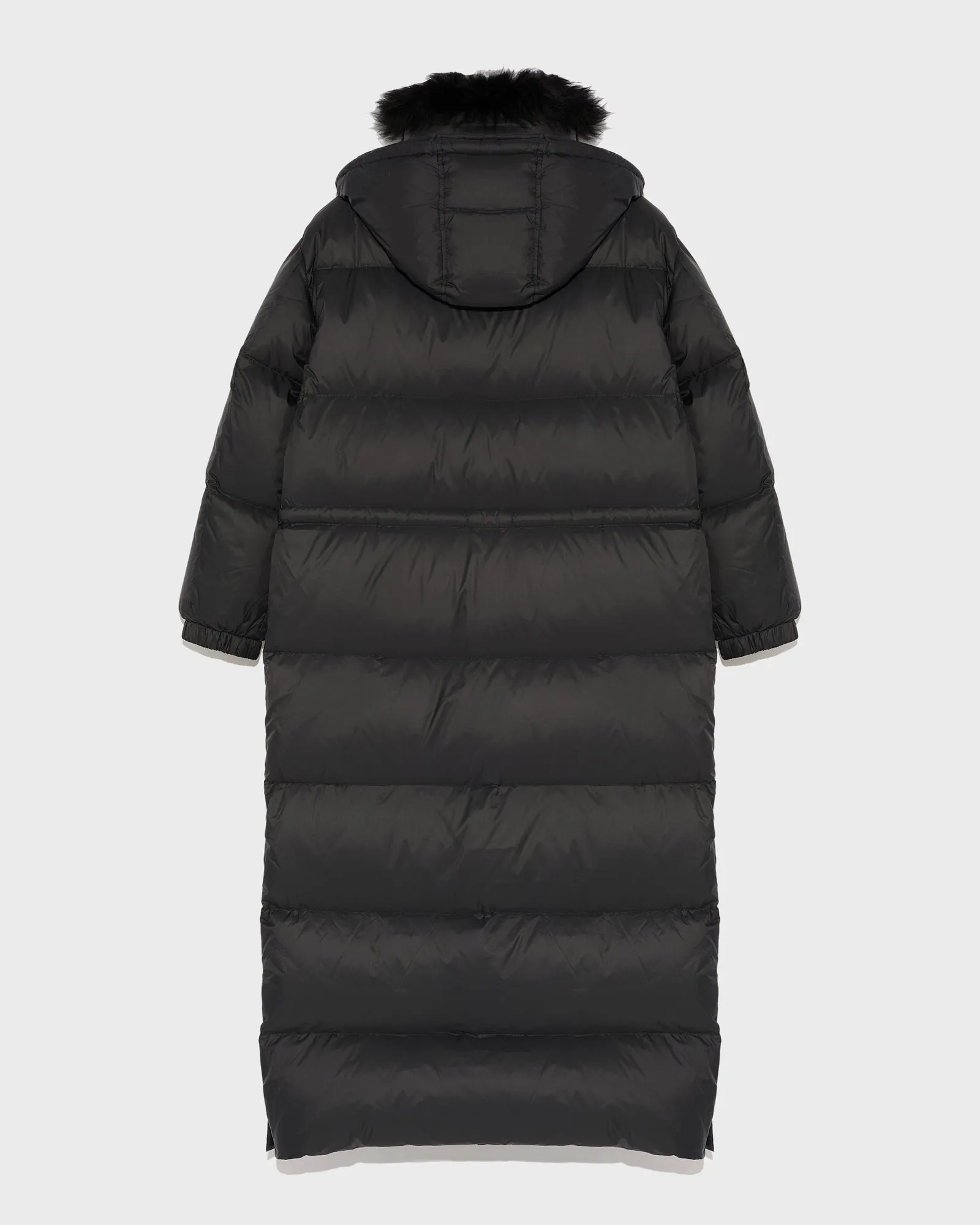 Extra-long down jacket with hood