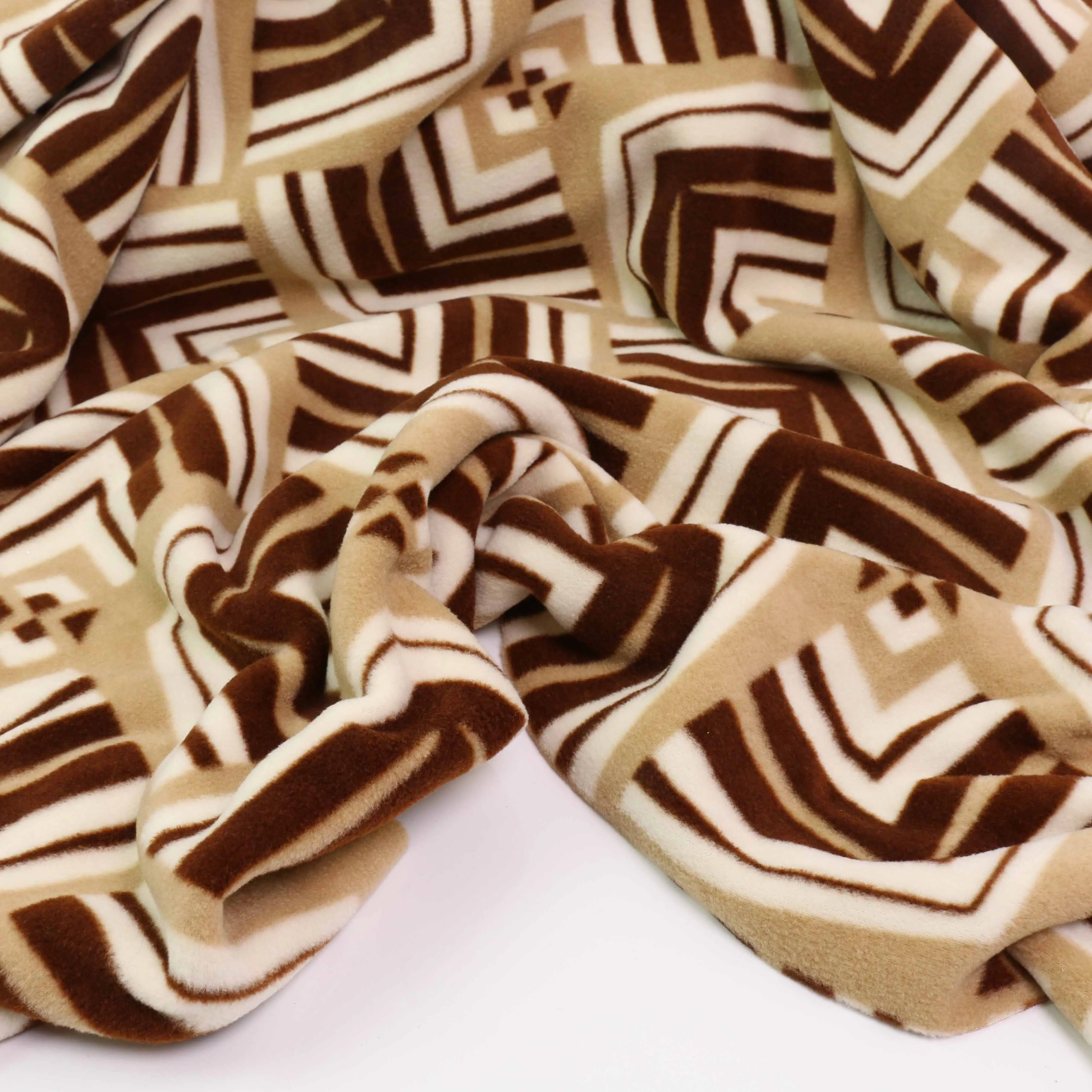 Fleece Fabric - Brown, beige